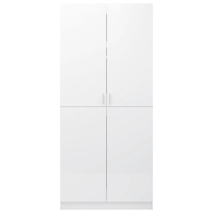 Wardrobe high gloss white 80x52x180 cm wood material