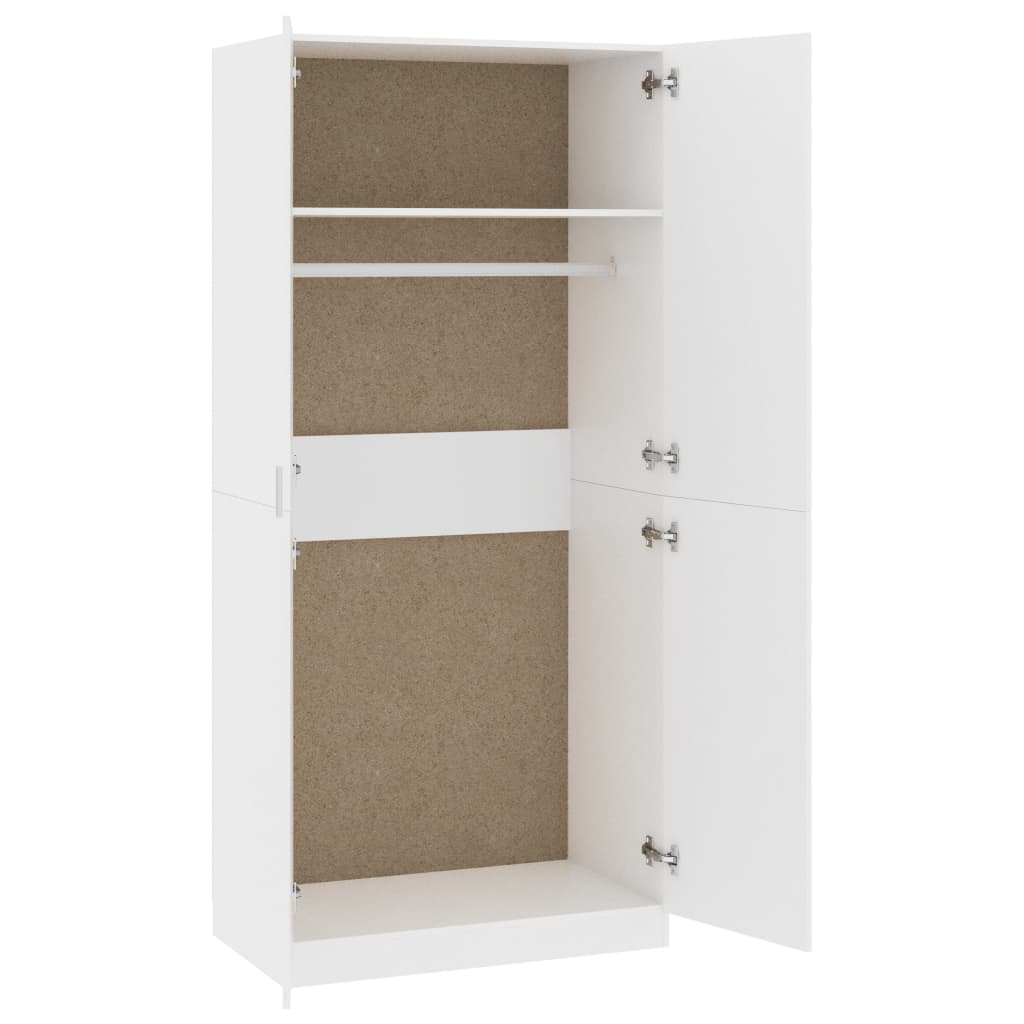 Kleiderschrank Weiß 90x52x200 cm Holzwerkstoff