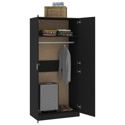 Wardrobe Black 90x52x200 cm wood material