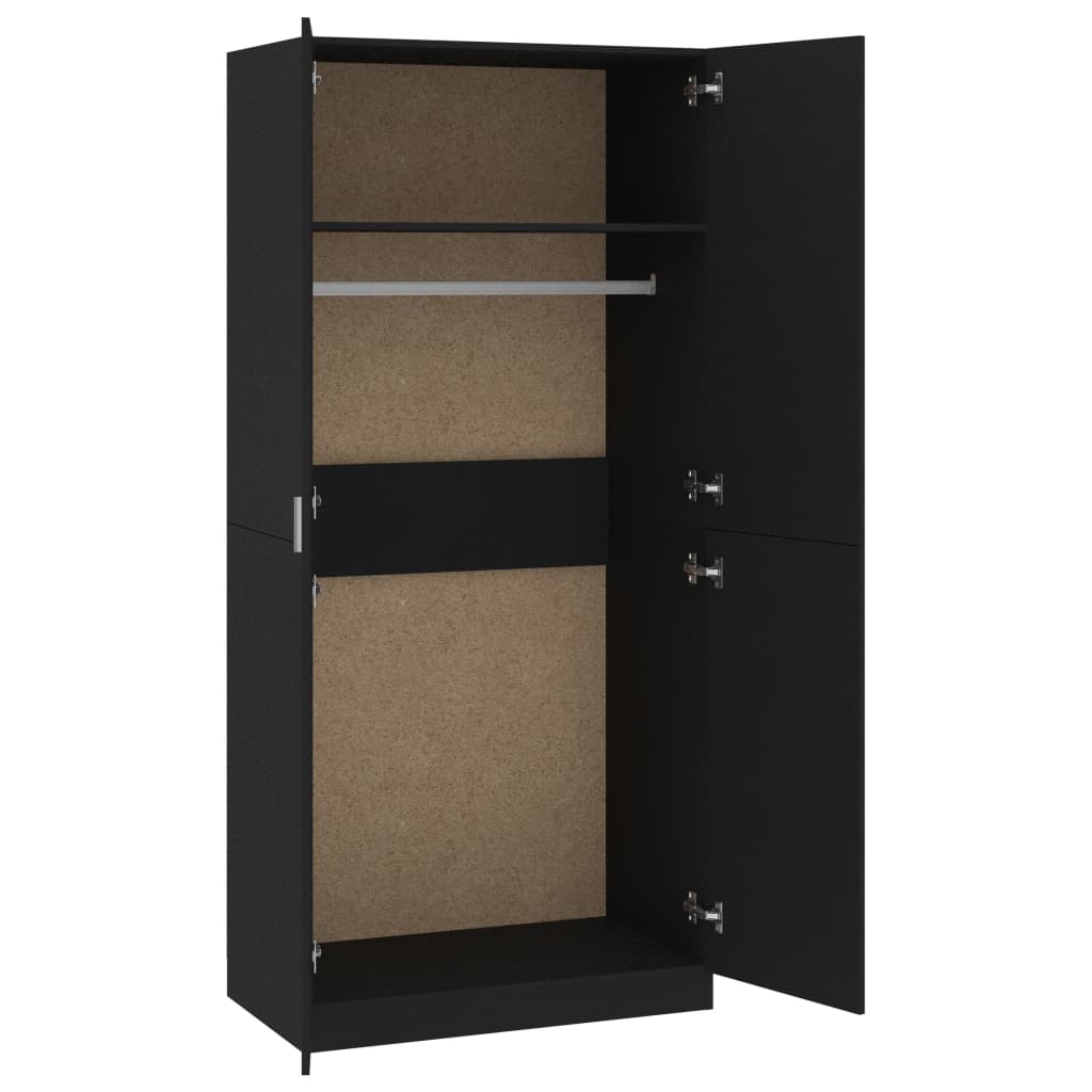 Wardrobe Black 90x52x200 cm wood material