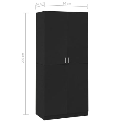 Wardrobe Black 90x52x200 cm wood material