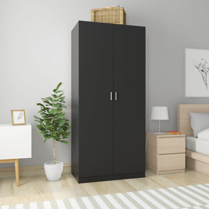 Wardrobe Black 90x52x200 cm wood material