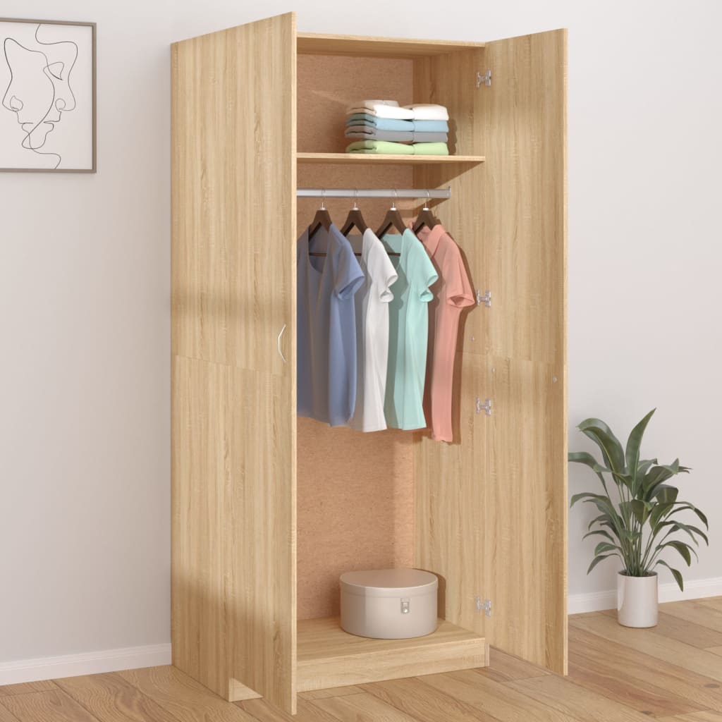 Wardrobe Sonoma oak 90x52x200 cm wood material