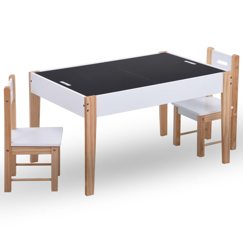 3-piece children's seating group with chalkboard black and white