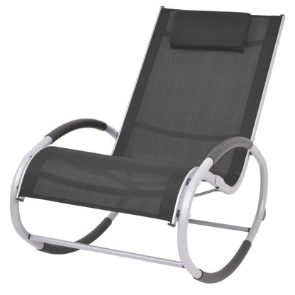 Garden Rocking Chair Black Textilene