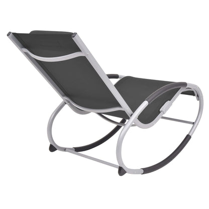 Garden Rocking Chair Black Textilene