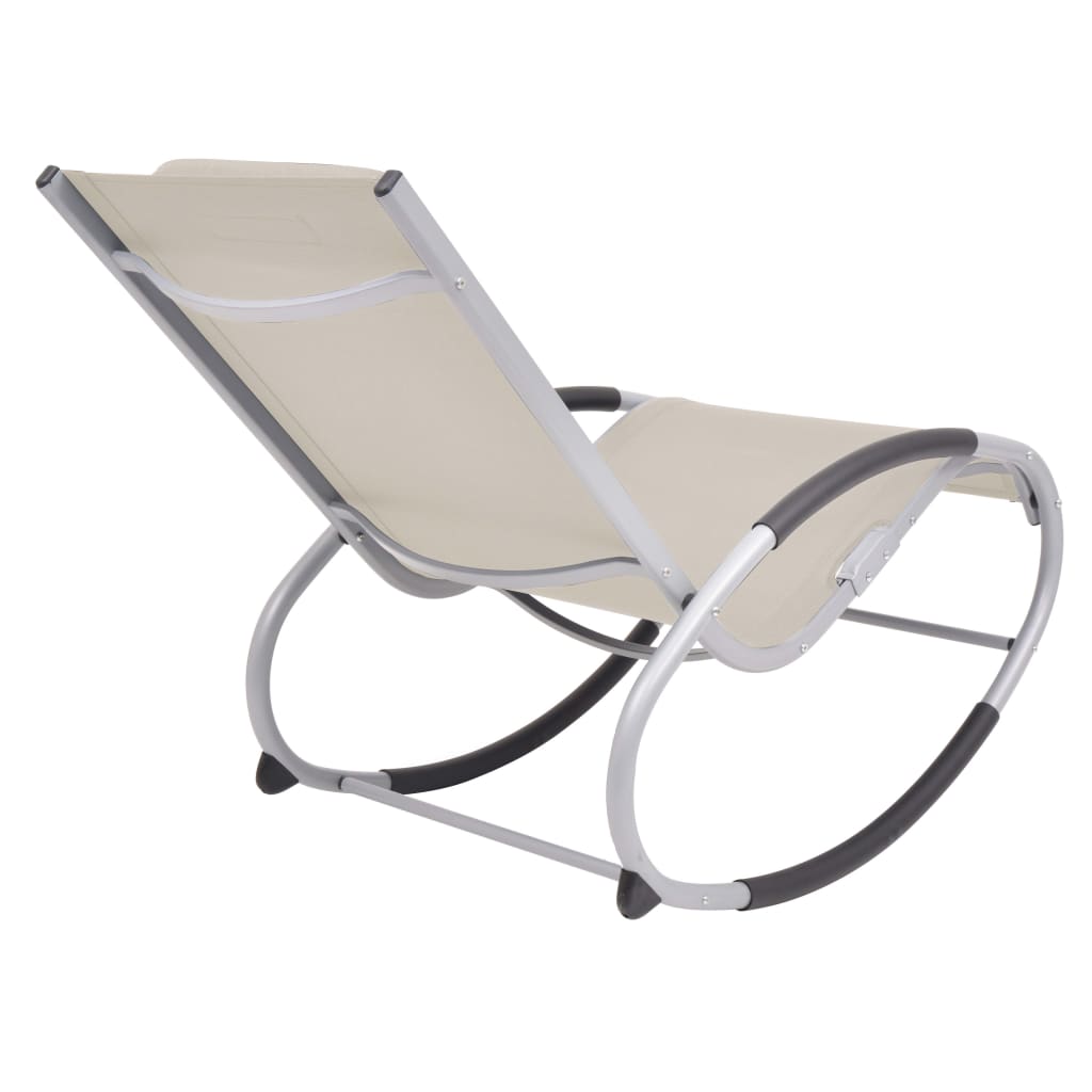 Garden Rocking Chair Cream Textilene