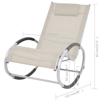 Garden Rocking Chair Cream Textilene