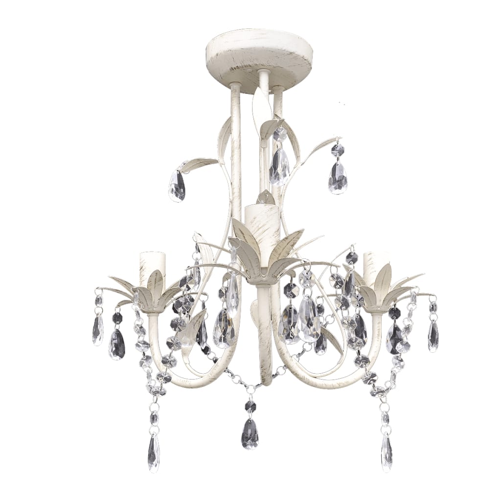 Crystal Ceiling Light Chandelier 2 pcs Elegant White