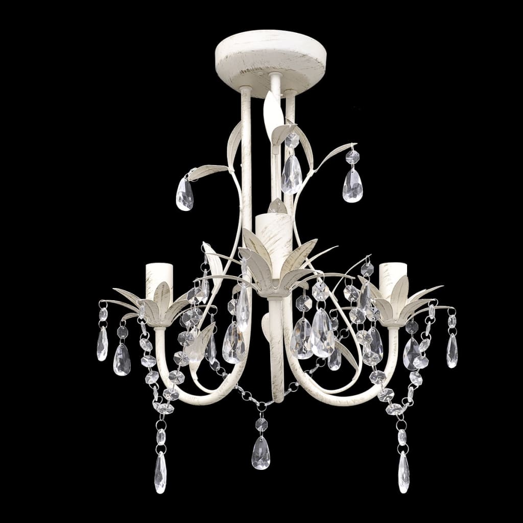 Crystal Ceiling Light Chandelier 2 pcs Elegant White