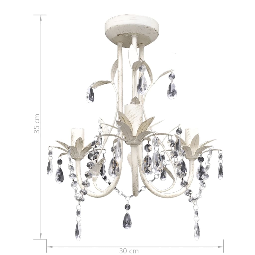 Crystal Ceiling Light Chandelier 2 pcs Elegant White