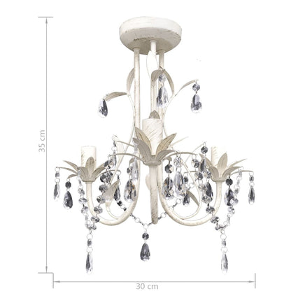 Crystal Ceiling Light Chandelier 4 pcs Elegant White