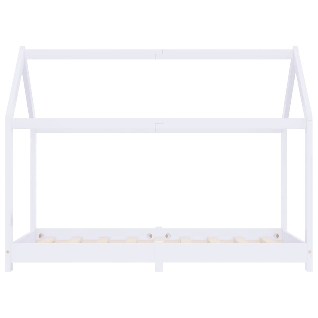 Children's bed frame white solid pine 80 x 160 cm