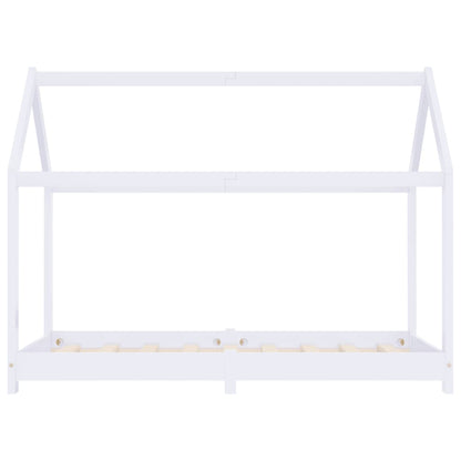 Children's bed frame white solid pine 80 x 160 cm