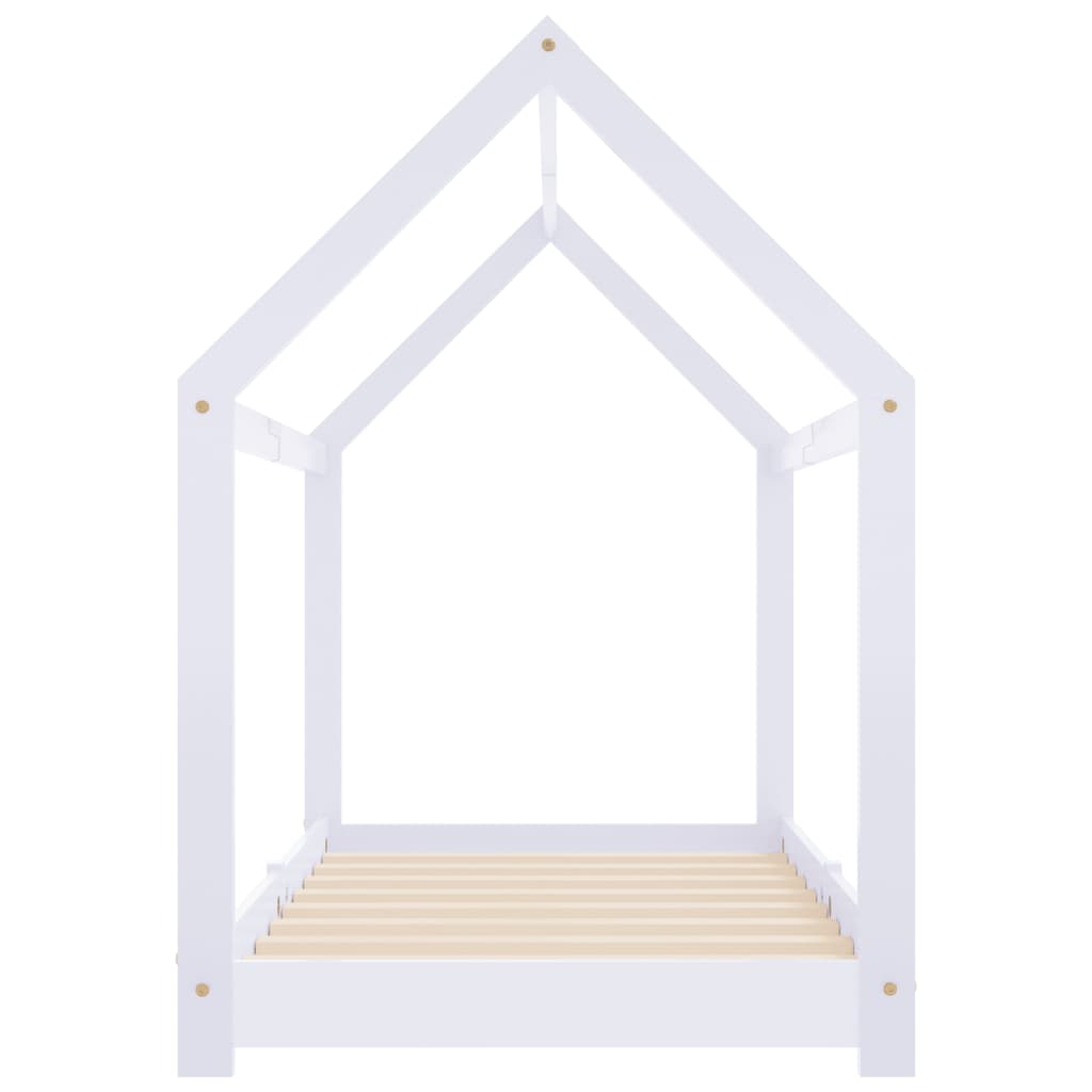 Children's bed frame white solid pine 80 x 160 cm