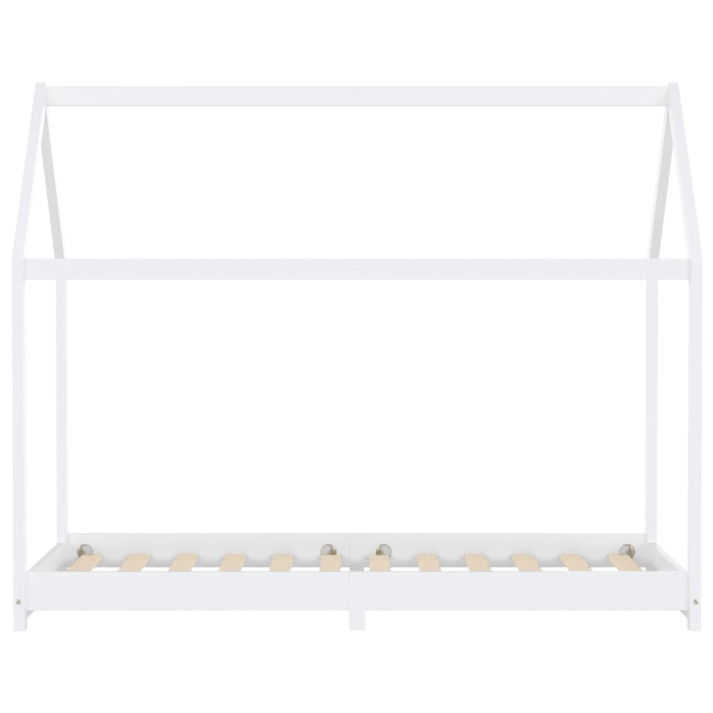 Children's bed frame white solid pine 90 x 200 cm