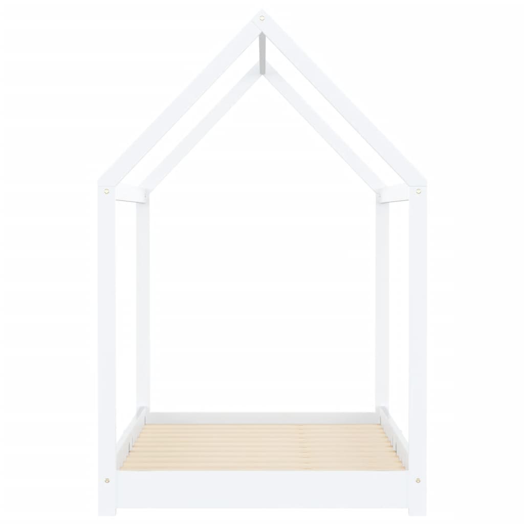 Children's bed frame white solid pine 90 x 200 cm