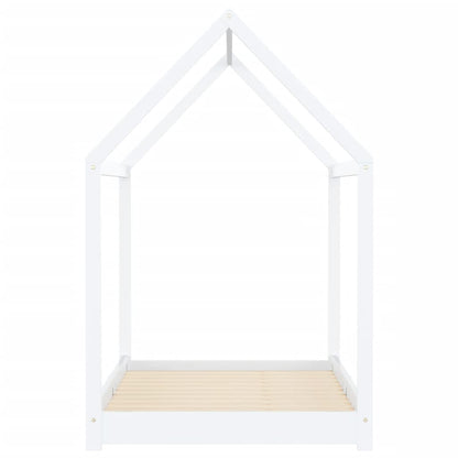 Children's bed frame white solid pine 90 x 200 cm