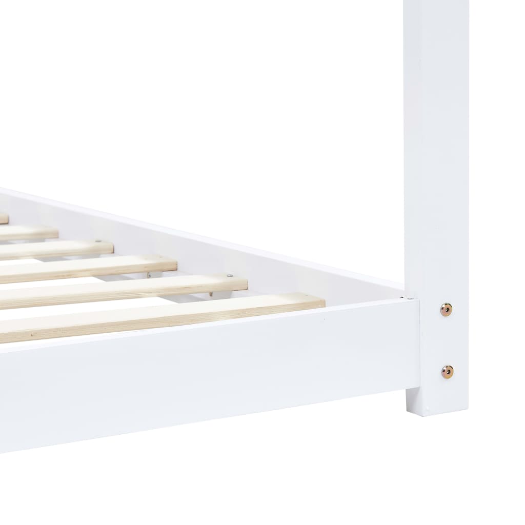 Children's bed frame white solid pine 90 x 200 cm