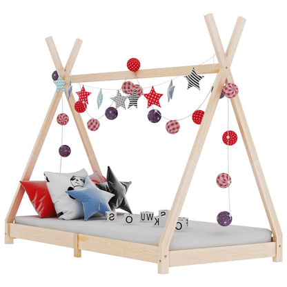 Children's bed frame solid pine 80 x 160 cm