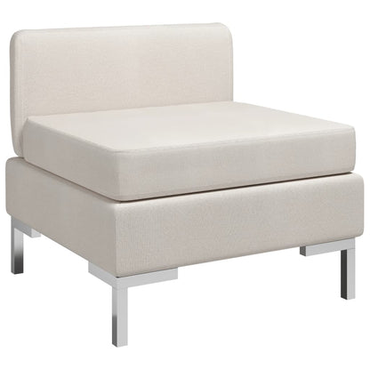 Middle sofa modular with cushion fabric cream white