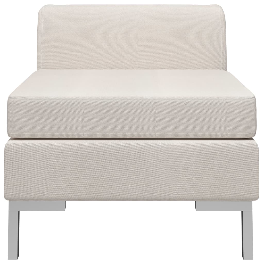 Middle sofa modular with cushion fabric cream white