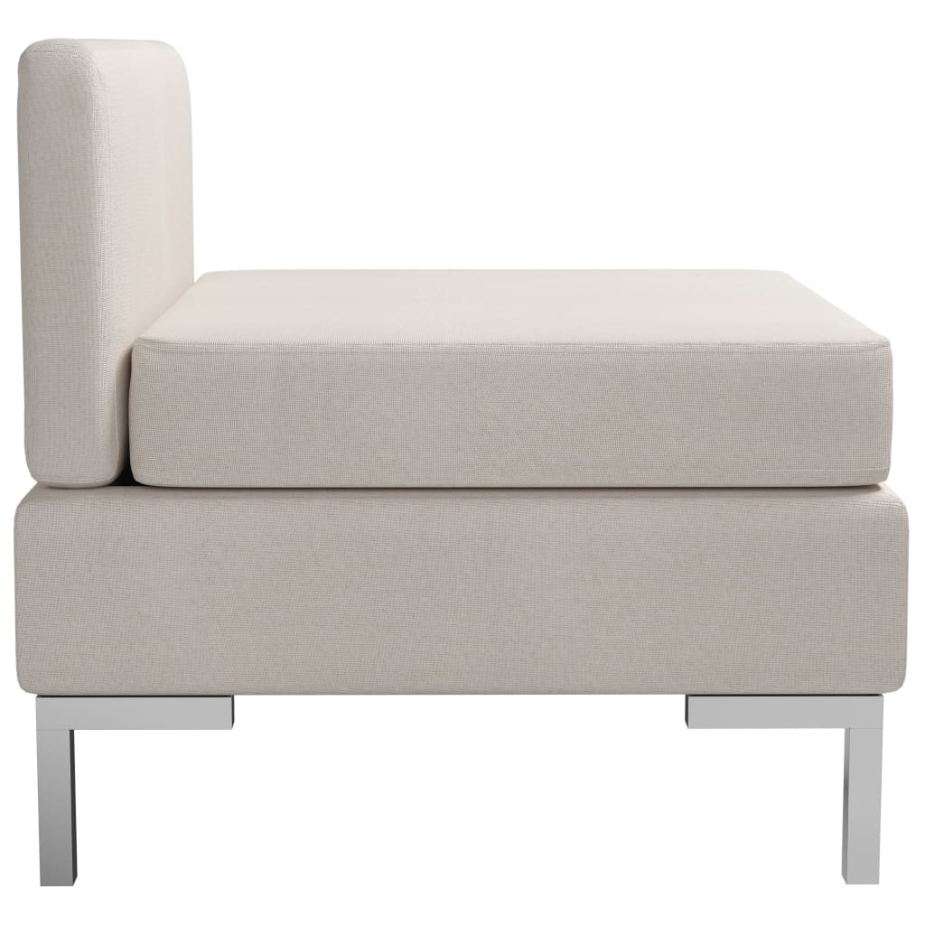 Middle sofa modular with cushion fabric cream white