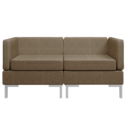 Modular corner sofas 2 pcs. with cushions fabric brown