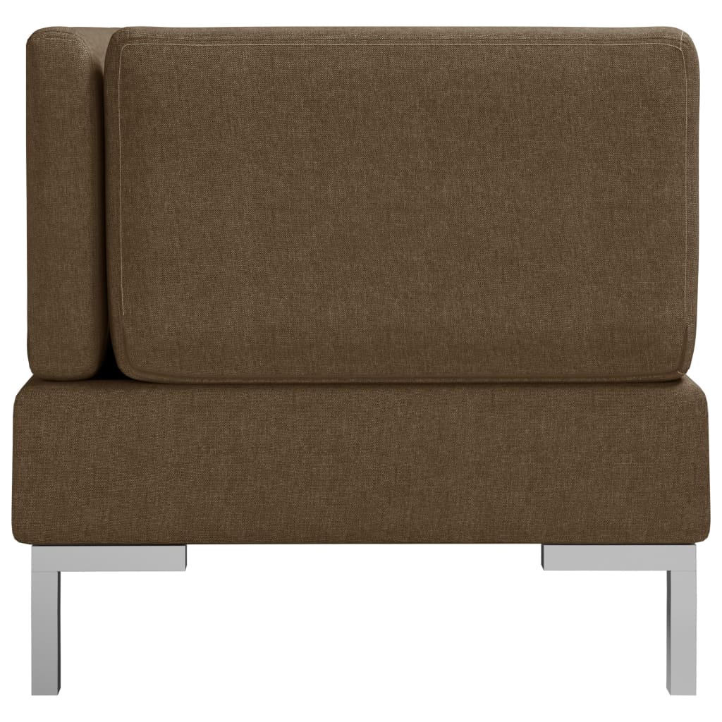 Modular corner sofas 2 pcs. with cushions fabric brown