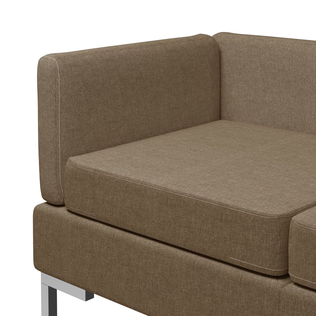 Modular corner sofas 2 pcs. with cushions fabric brown