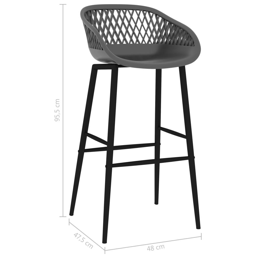 Barhocker 2 Stk. Grau