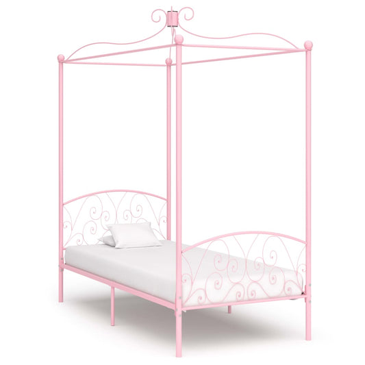 Himmelbett-Gestell Rosa Metall 90 x 200 cm