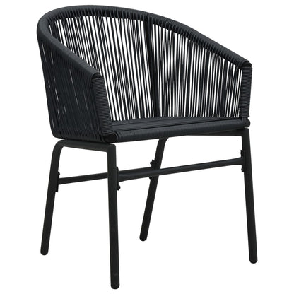 Gartenstühle 2 Stk. Schwarz PE-Rattan