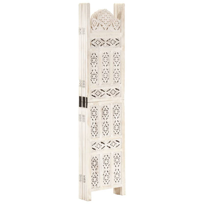 5-piece room divider hand-carved white 200×165cm mango solid wood