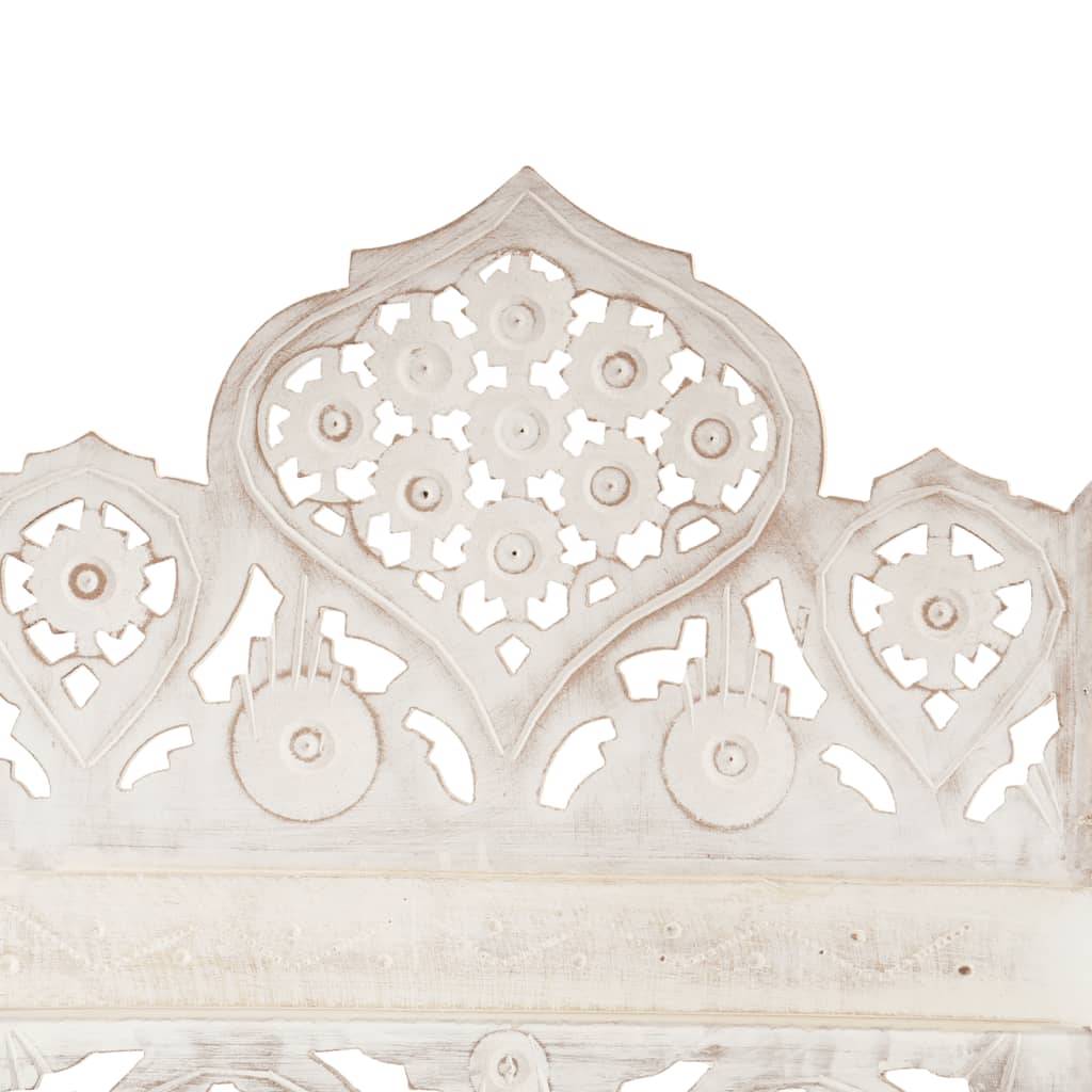 5-piece room divider hand-carved white 200×165cm mango solid wood