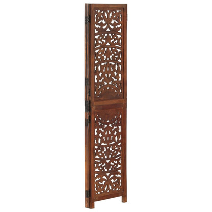 3-piece room divider hand-carved brown 120×165 cm mango wood