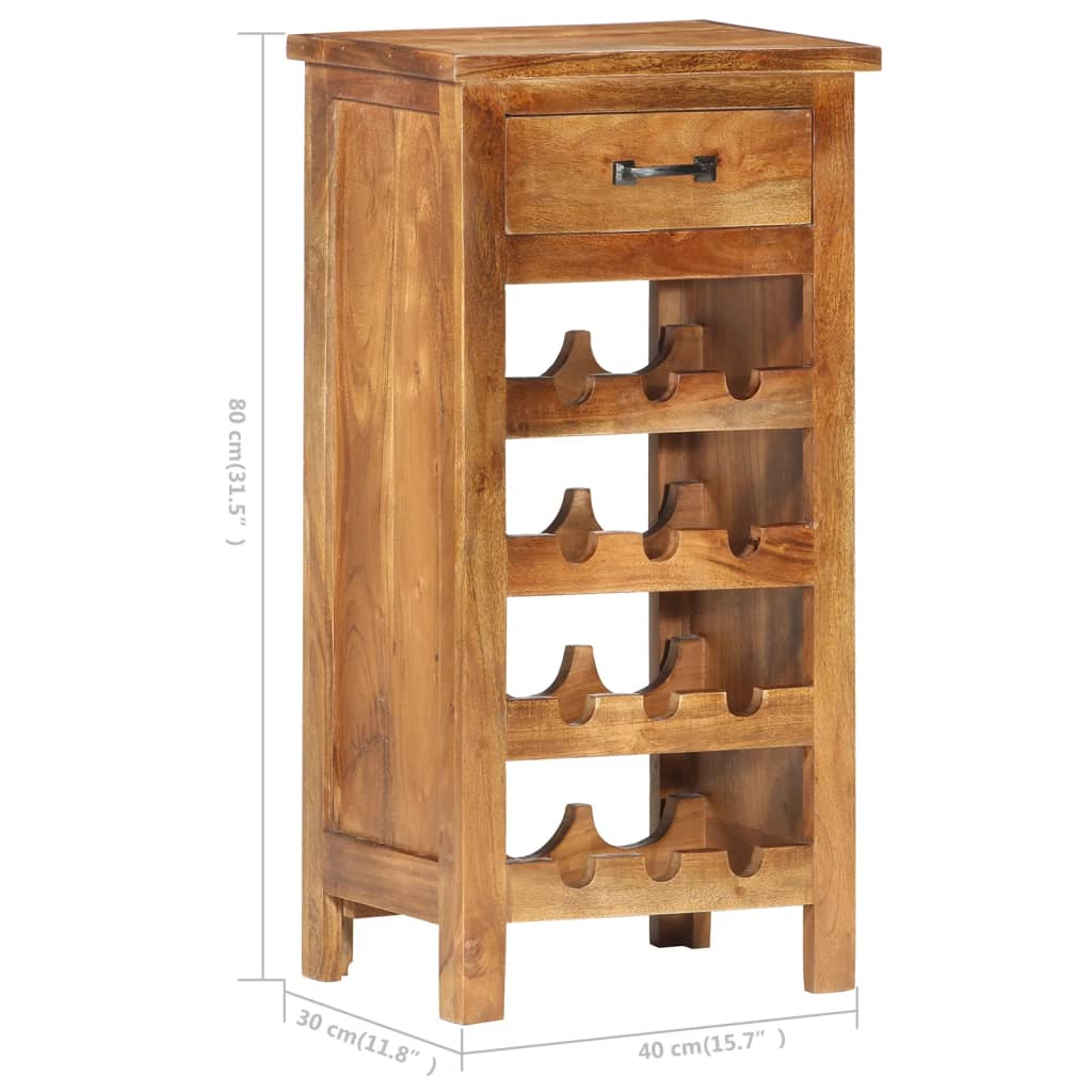 Weinschrank 40 x 30 x 80 cm Massivholz Akazie