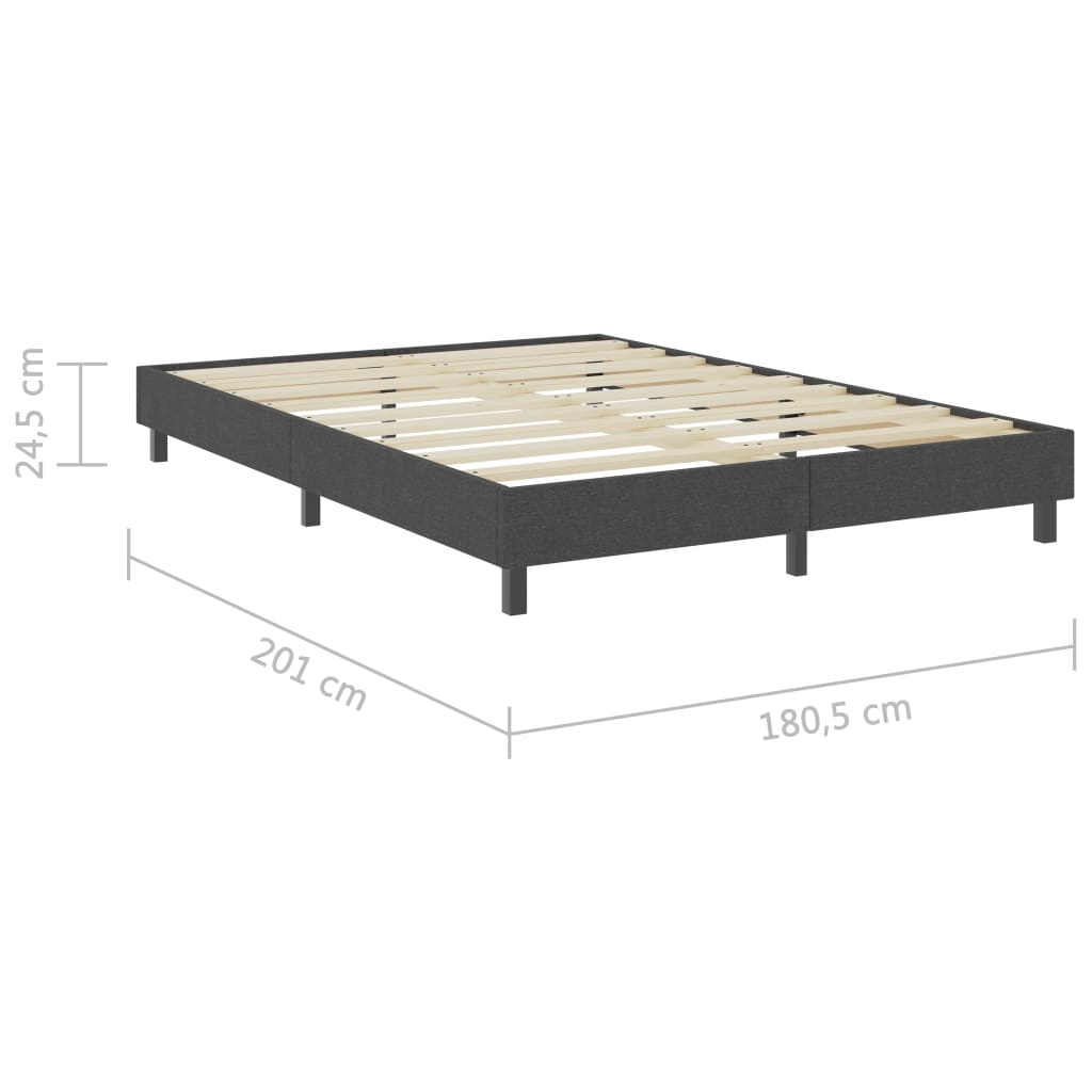 Boxspring-Bettgestell Grau Stoff 180x200 cm