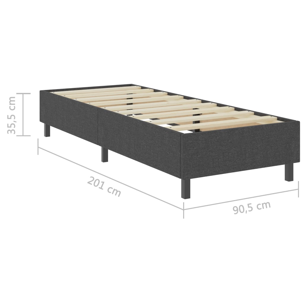 Boxspring-Bettgestell Grau Stoff 90x200 cm