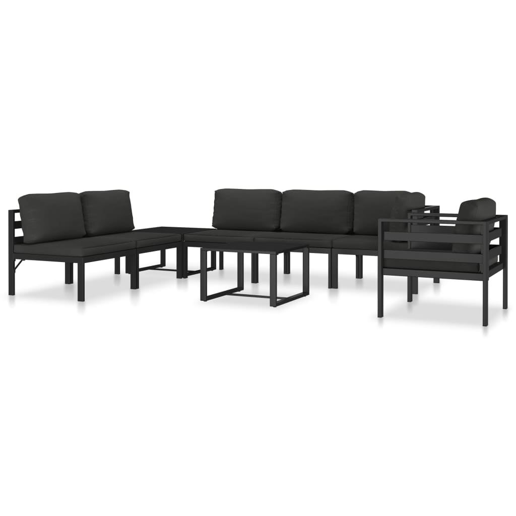 Modular-Sofa-Mittelteil mit Kissen Aluminium Anthrazit