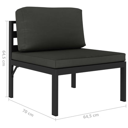 Modular-Sofa-Mittelteil mit Kissen Aluminium Anthrazit