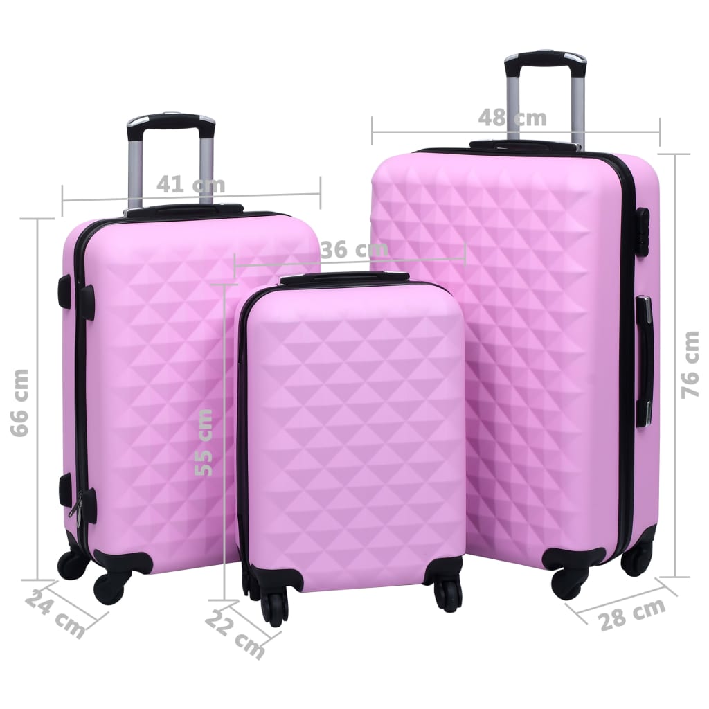 Hartschalen-Trolley-Set 3 Stk. Rosa ABS