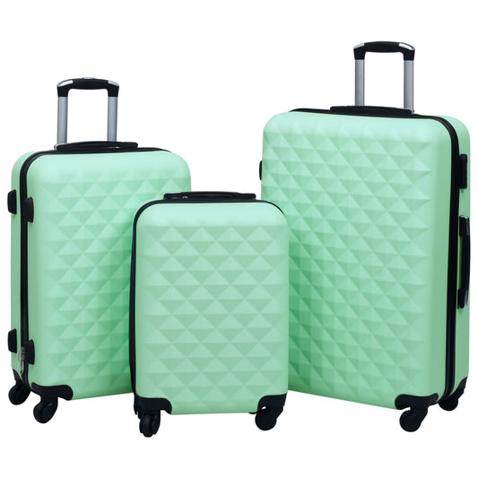 Hard shell trolley set 3 pcs. Mint green ABS