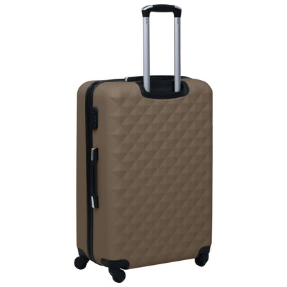 Hard shell trolley set 3 pcs. Brown ABS