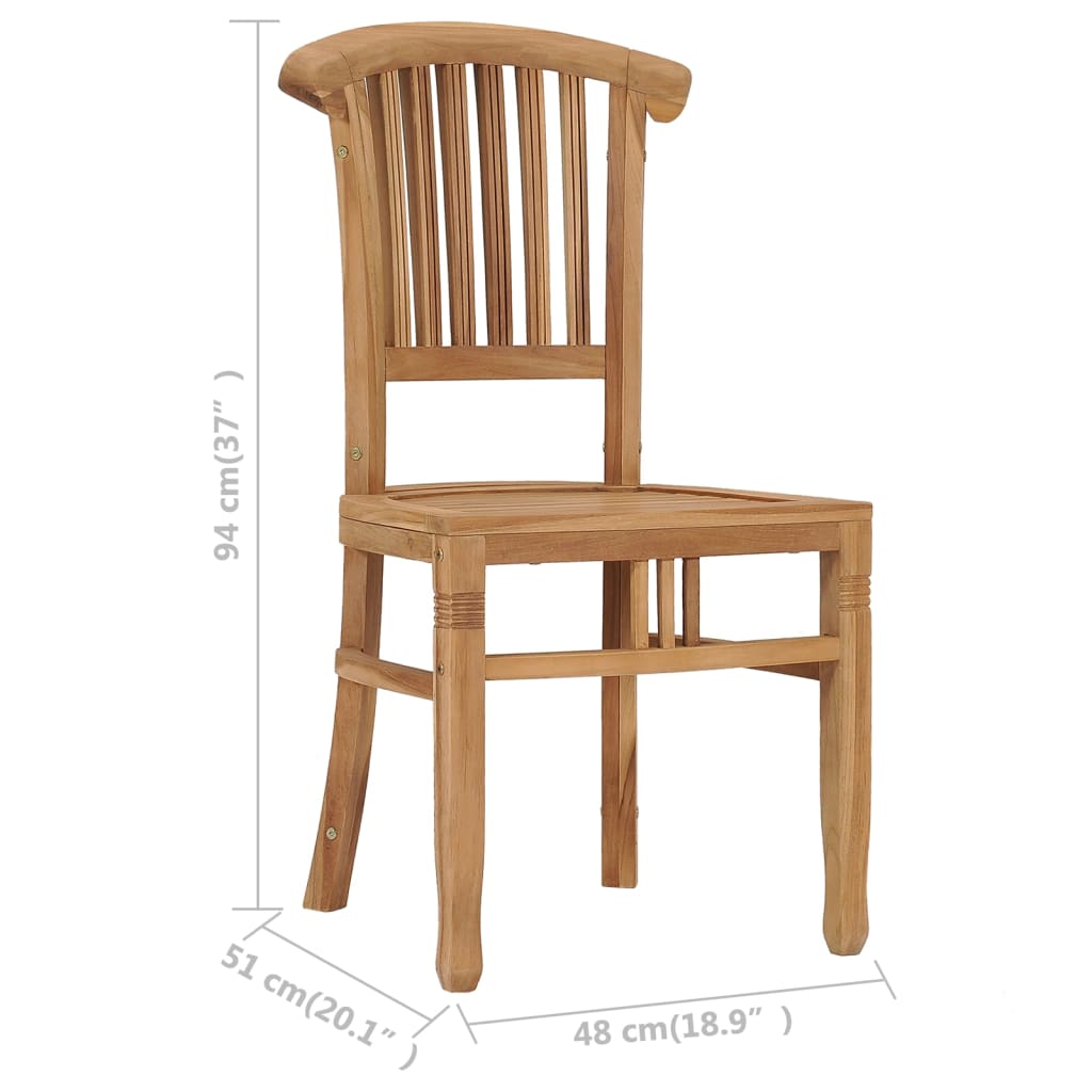 Garden chairs 2 pcs. Solid teak wood