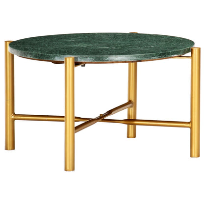 Coffee table green 60×60×35 cm real stone in marble look