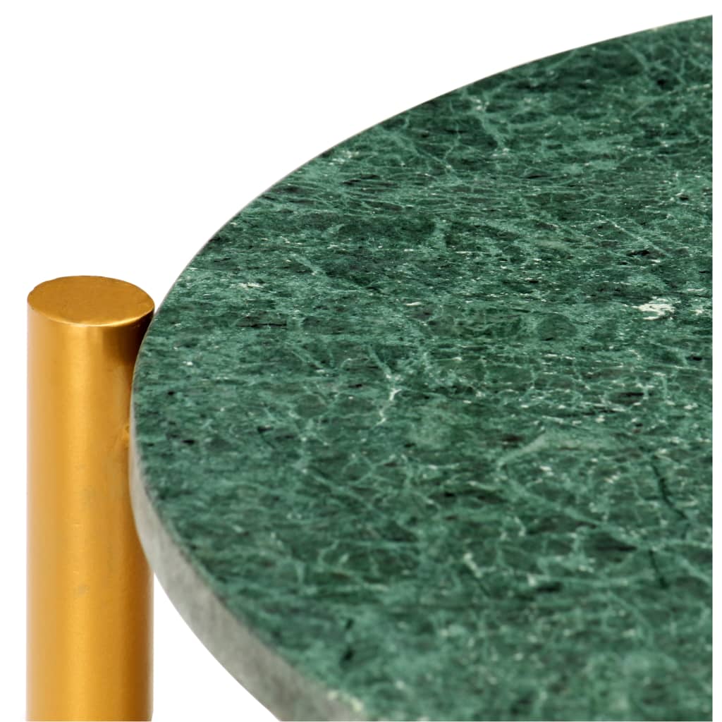 Coffee table green 60×60×35 cm real stone in marble look