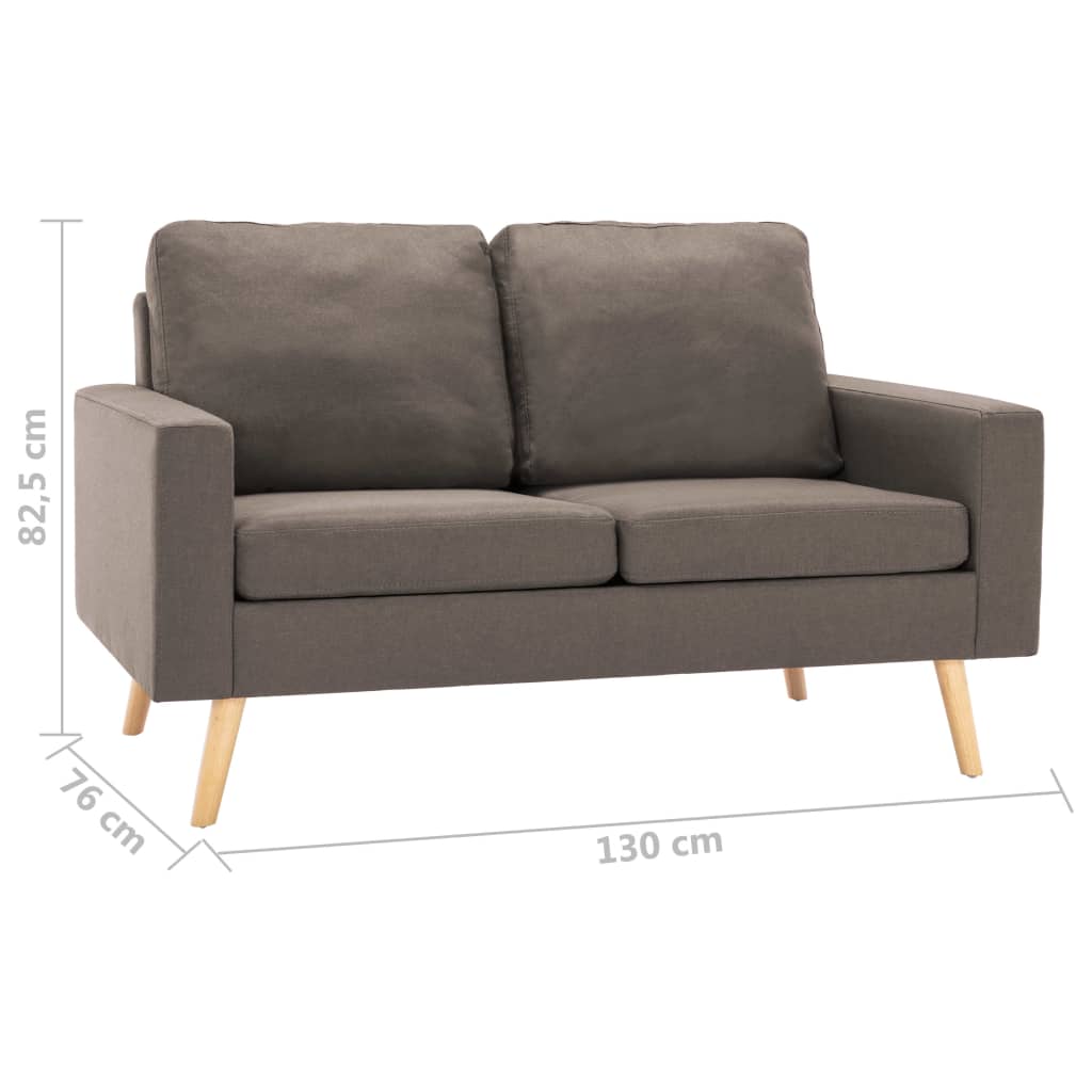 2-seater sofa taupe fabric