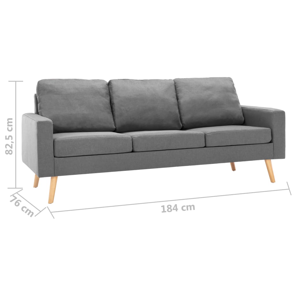 3-Sitzer-Sofa Hellgrau Stoff