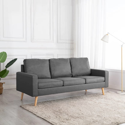 3-Sitzer-Sofa Hellgrau Stoff